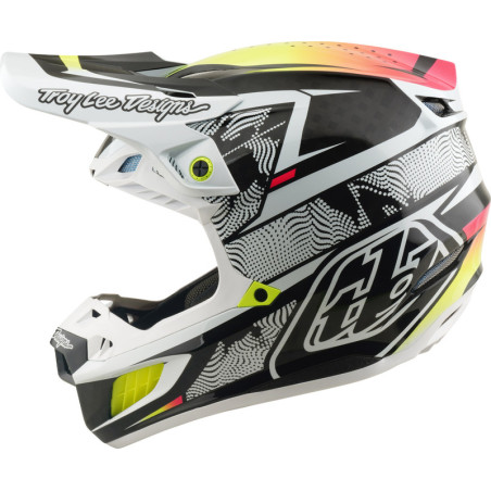 Casque TROY LEE DESIGNS SE5 Carbon MIPS – Lined Up blanc, Taille L