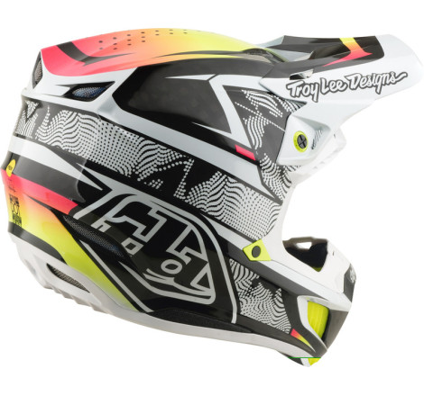 Casque TROY LEE DESIGNS SE5 Carbon MIPS – Lined Up blanc, Taille L