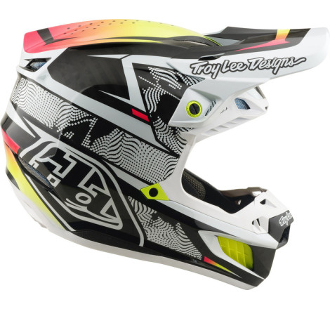 Casque TROY LEE DESIGNS SE5 Carbon MIPS – Lined Up blanc, Taille M