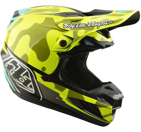 Casque TROY LEE DESIGNS SE5 Composite MIPS – Myth jaune fluo, Taille XS