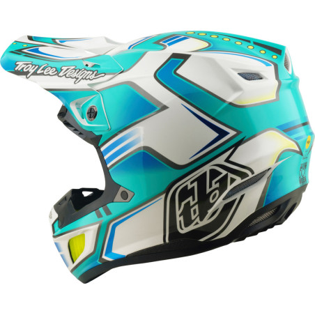 Casque TROY LEE DESIGNS SE5 Composite MIPS – Crest Real Teal, Taille XS