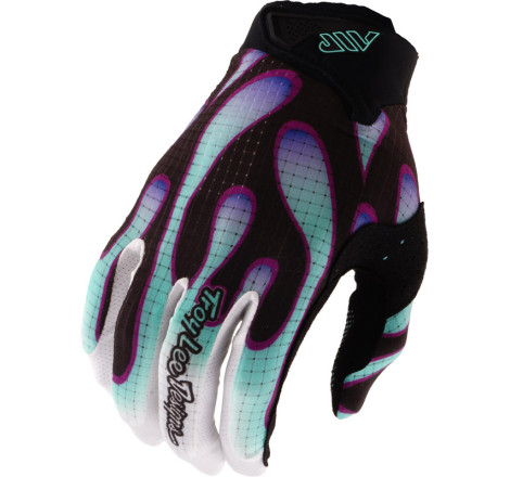 Gants TROY LEE DESIGNS Air - Overspray noir/Real Teal