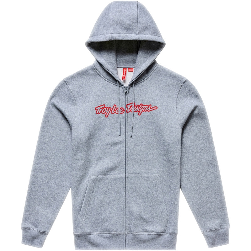 Hoodie TROY LEE DESIGNS Zip Up Signature - Gray/Heather/Red