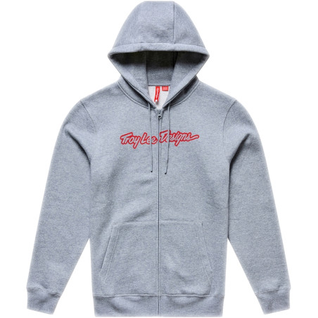 Hoodie TROY LEE DESIGNS Zip Up Signature - Gray/Heather/Red