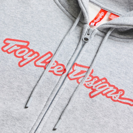 Hoodie TROY LEE DESIGNS Zip Up Signature - Gray/Heather/Red
