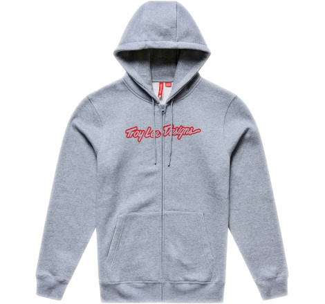 Hoodie TROY LEE DESIGNS Zip Up Signature - Gray/Heather/Red