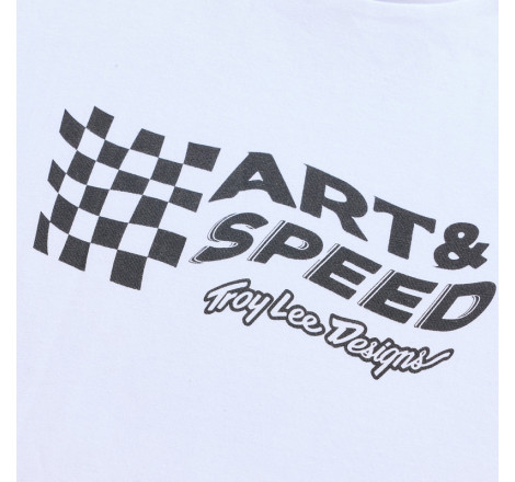 T-Shirt TROY LEE DESIGNS Finish Line - blanc