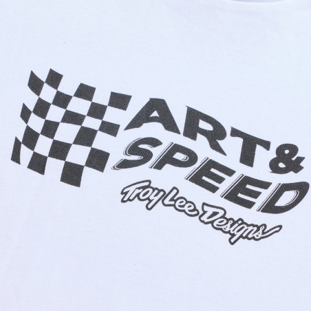 T-Shirt TROY LEE DESIGNS Finish Line - blanc