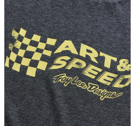 T-Shirt TROY LEE DESIGNS Finish Line - Black Heather