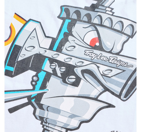 T-Shirt TROY LEE DESIGNS Long Sleeve Carb Club - blanc