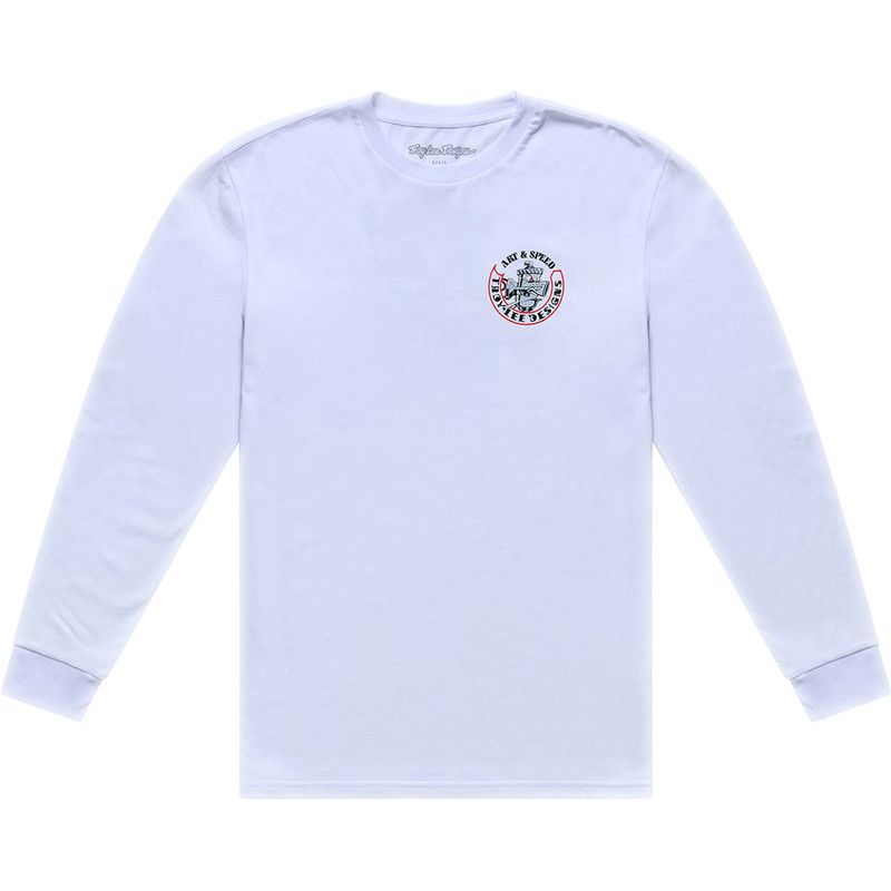 T-Shirt TROY LEE DESIGNS Long Sleeve Carb Club - blanc