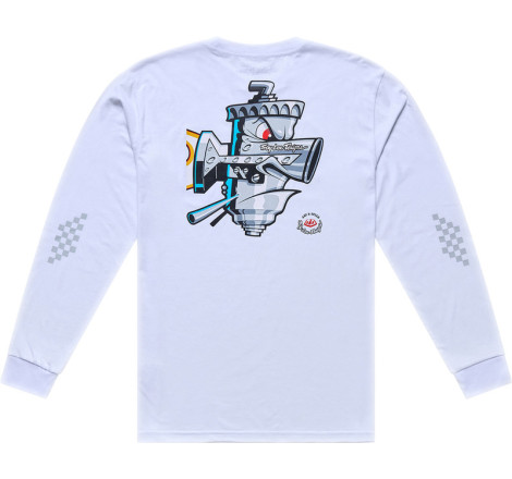 T-Shirt TROY LEE DESIGNS Long Sleeve Carb Club - blanc