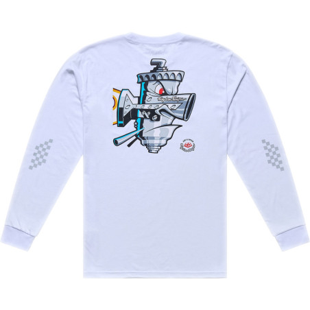 T-Shirt TROY LEE DESIGNS Long Sleeve Carb Club - blanc