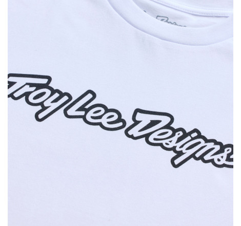 T-Shirt TROY LEE DESIGNS Signature - blanc/noir