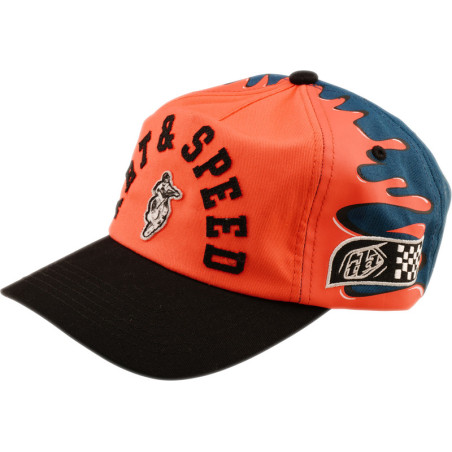 Casquette TROY LEE DESIGNS Curved Snapback Finish Line - Coral/Blue