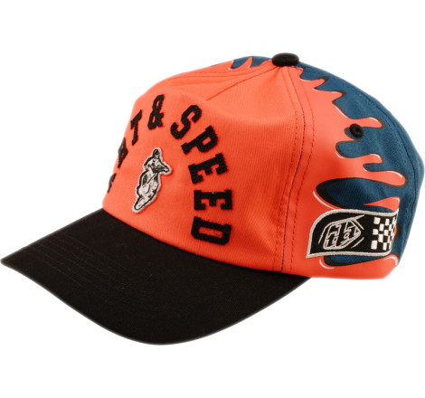 Casquette TROY LEE DESIGNS Curved Snapback Finish Line - Coral/Blue