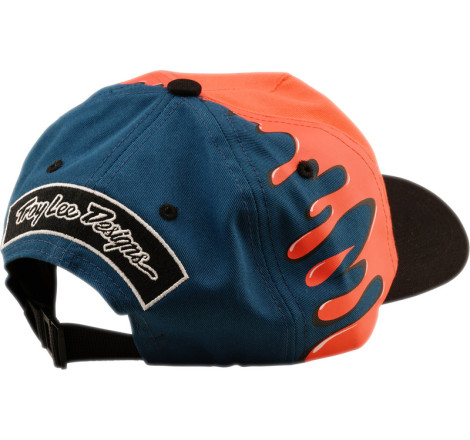 Casquette TROY LEE DESIGNS Curved Snapback Finish Line - Coral/Blue