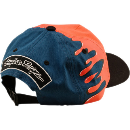 Casquette TROY LEE DESIGNS Curved Snapback Finish Line - Coral/Blue
