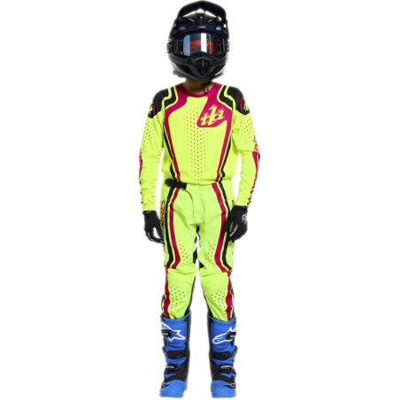 Maillot enfant TROY LEE DESIGNS GP Pro - Roller jaune fluo/fuschia