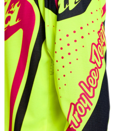 Maillot enfant TROY LEE DESIGNS GP Pro - Roller jaune fluo/fuschia