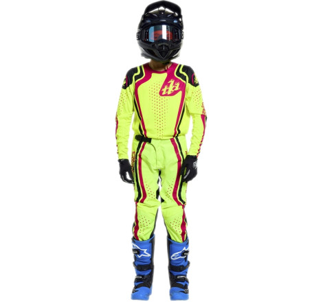 Maillot enfant TROY LEE DESIGNS GP Pro - Roller jaune fluo/fuschia