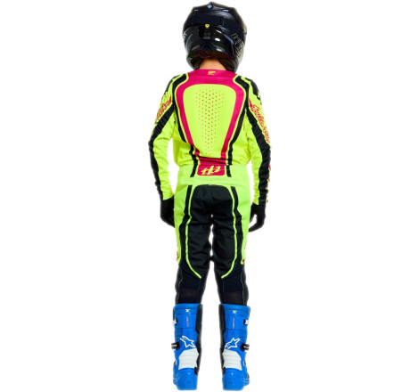 Maillot enfant TROY LEE DESIGNS GP Pro - Roller jaune fluo/fuschia