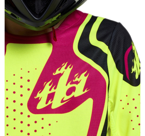 Maillot enfant TROY LEE DESIGNS GP Pro - Roller jaune fluo/fuschia