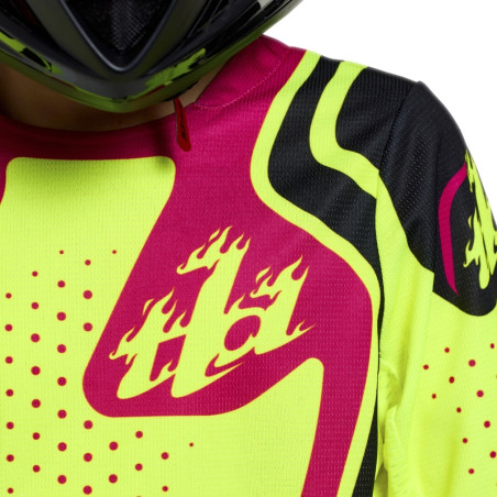 Maillot enfant TROY LEE DESIGNS GP Pro - Roller jaune fluo/fuschia