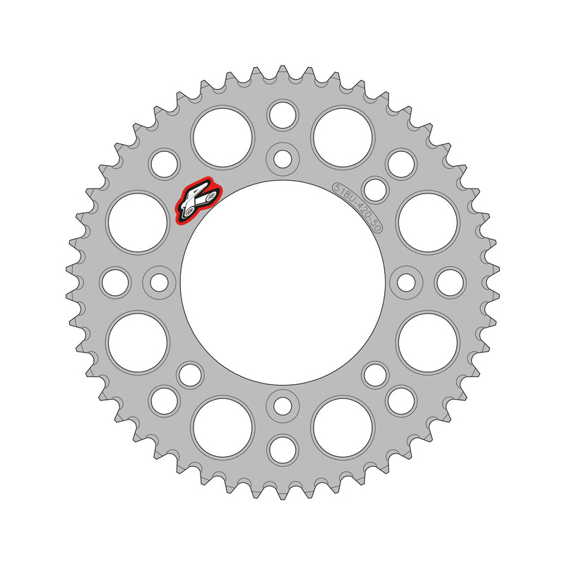 Couronne RENTHAL 49 dents aluminium ultra-light anti-boue 65 SX/TC/MC