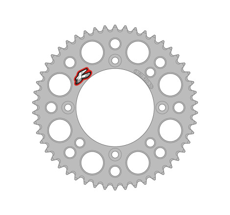 Couronne RENTHAL 49 dents aluminium ultra-light anti-boue 65 SX/TC/MC