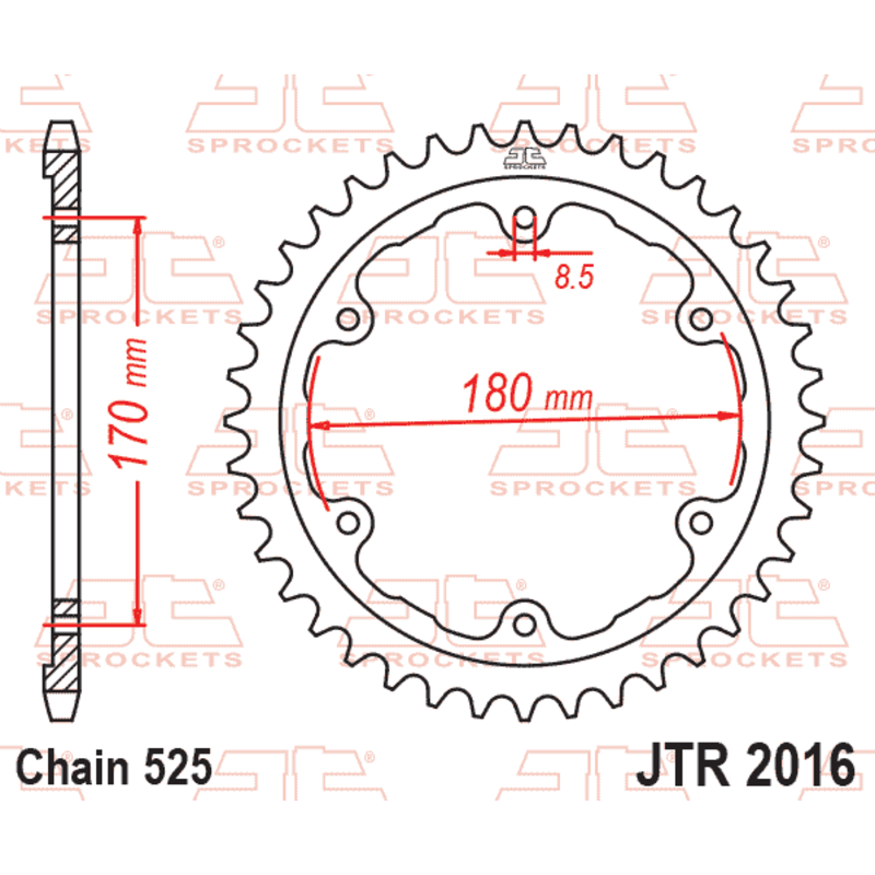 Couronne JT SPROCKETS acier standard - 525