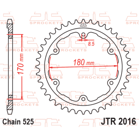 Couronne JT SPROCKETS acier standard - 525