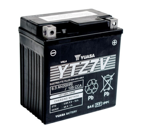 Batterie YUASA sans entretien activée usine - YTZ7V FA