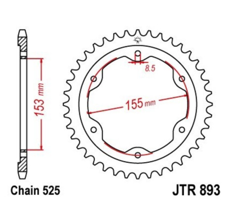 Couronne JT SPROCKETS Acier Standard - 525