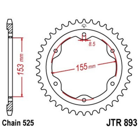 Couronne JT SPROCKETS Acier Standard - 525
