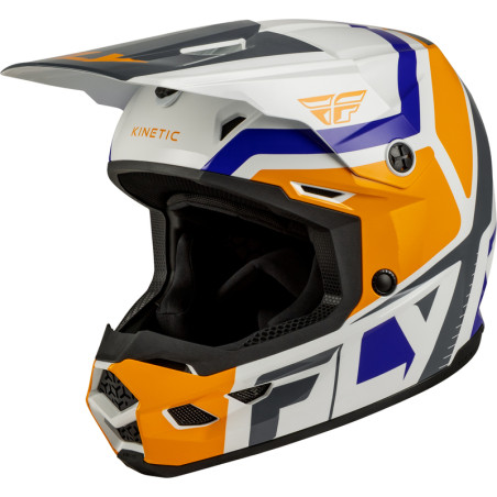 Casque enfant FLY RACING Kinetic Scrap - blanc/Orange/bleu/gris