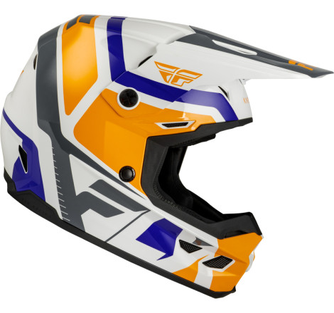 Casque enfant FLY RACING Kinetic Scrap - blanc/Orange/bleu/gris