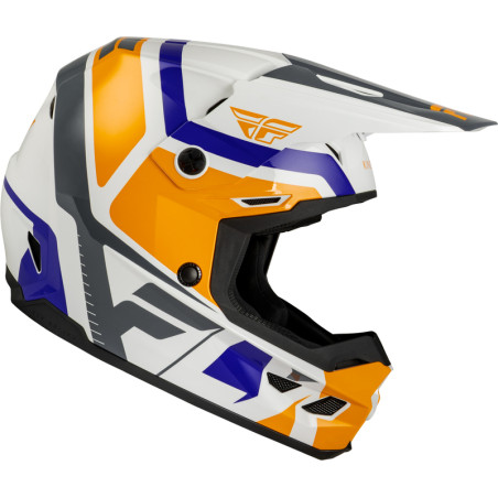 Casque enfant FLY RACING Kinetic Scrap - blanc/Orange/bleu/gris