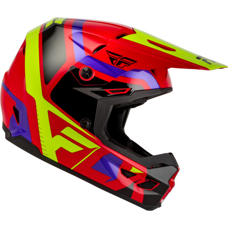Casque enfant FLY RACING Kinetic Scrap - rouge/Hi-Vis/violet/noir