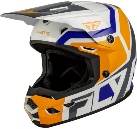 Casque enfant FLY RACING Kinetic Scrap - blanc/Orange/bleu/gris