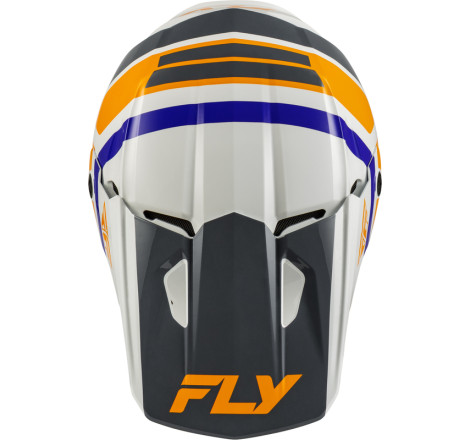 Casque enfant FLY RACING Kinetic Scrap - blanc/Orange/bleu/gris