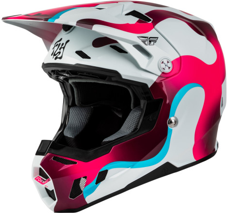Casque FLY RACING Formula CC Vibe - blanc/rose/bleu