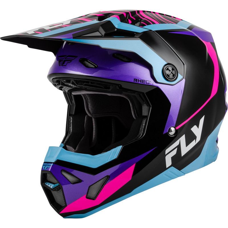 Casque FLY RACING Formula CP Charge - noir/violet/rose/bleu