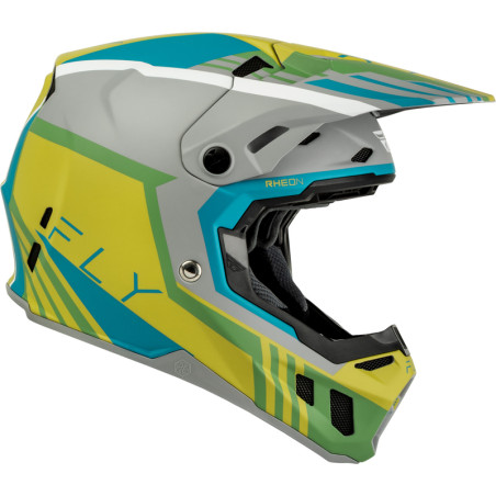 Casque FLY RACING Formula CC Strike - gris mat/Green/Teal