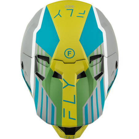 Casque FLY RACING Formula CC Strike - gris mat/Green/Teal