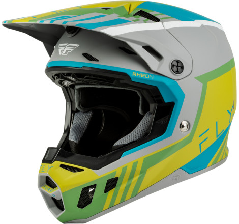 Casque FLY RACING Formula CC Strike - gris mat/Green/Teal