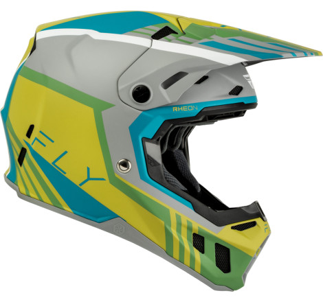 Casque FLY RACING Formula CC Strike - gris mat/Green/Teal