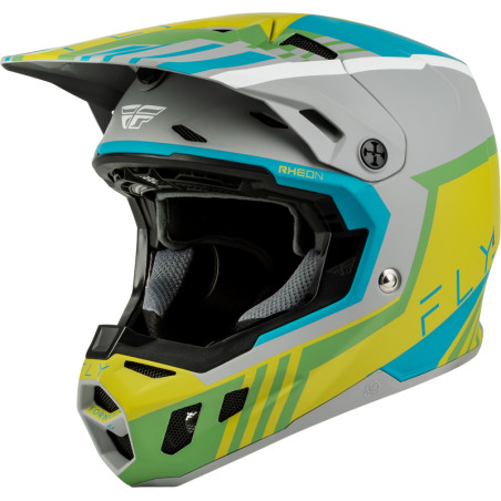 Casque FLY RACING Formula CC Strike - gris mat/Green/Teal