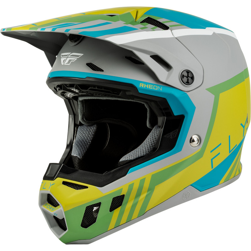 Casque FLY RACING Formula CC Strike - gris mat/Green/Teal