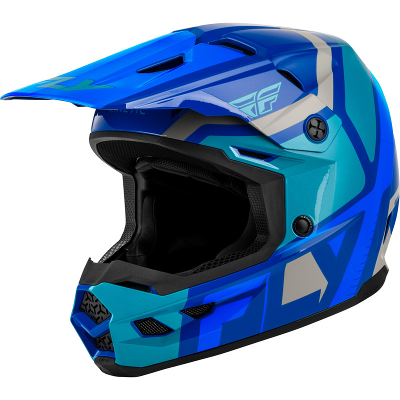 Casque enfant FLY RACING Kinetic Scrap - bleu/Light Blue/gris